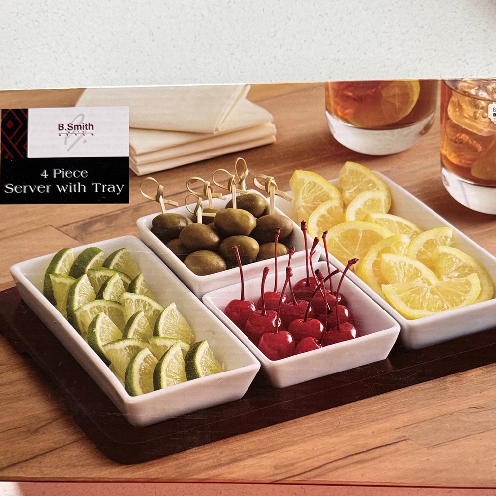SMITH Elegant White 4-Piece Serving Set
